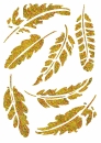 Blattfedern in Hologramm Gold, Folien Bügelmotiv in A5